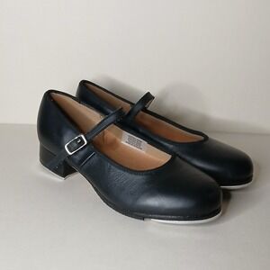 Bloch Black Leather Tap Shoes Mary Jane Techno Tap Size 4.5